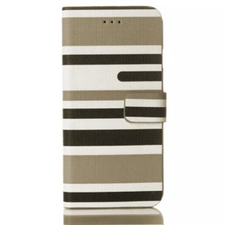 Plånboksfodral Apple Iphone 6 / 6S Plus - Linjer Svart & Brun