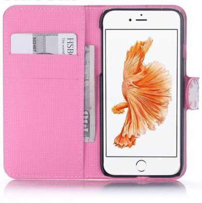Plånboksfodral Iphone 7 - Vit med Fjärilar
