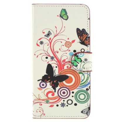 Plånboksfodral Huawei P20 - Vit med Fjärilar