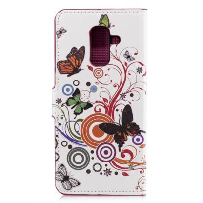 Plånboksfodral Samsung Galaxy A6 Plus - Vit med Fjärilar