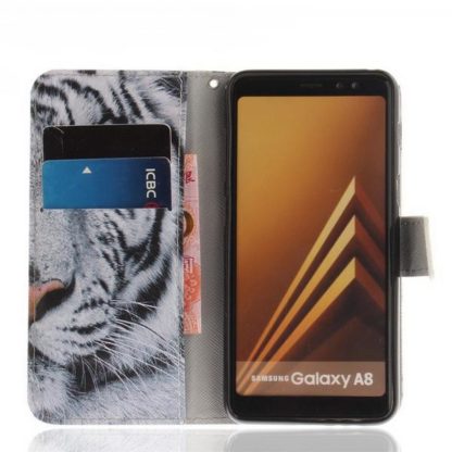 Plånboksfodral Samsung Galaxy A8 (2018) – Vit Tiger