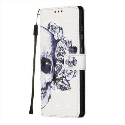 Plånboksfodral Samsung Galaxy A51 – Döskalle / Rosor