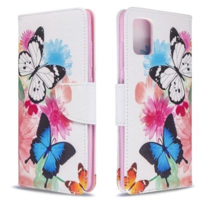 Plånboksfodral Samsung Galaxy A51 – Färgglada Fjärilar