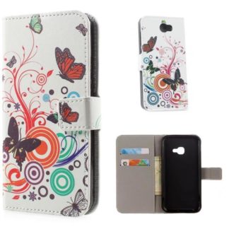 Plånboksfodral Samsung Xcover 4 / 4s - Vit med Fjärilar