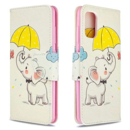 Plånboksfodral Samsung Galaxy A51 – Elefant med Paraply