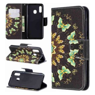 Plånboksfodral Samsung Galaxy A20e – Fjärilar I Cirkel