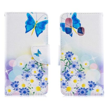 Plånboksfodral Samsung Galaxy A20e – Fjärilar och Blommor