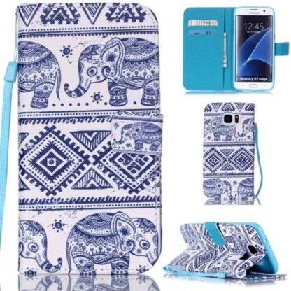 Plånboksfodral Samsung Galaxy S7 Edge – Indiskt / Elefanter
