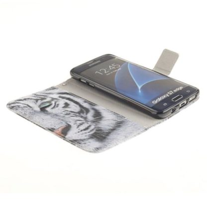 Plånboksfodral Samsung Galaxy S7 Edge – Vit Tiger