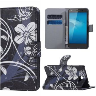 Plånboksfodral Huawei Y6 II Compact – Svart med Blommor