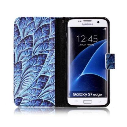 Plånboksfodral Samsung Galaxy S7 Edge – Blå Blomma