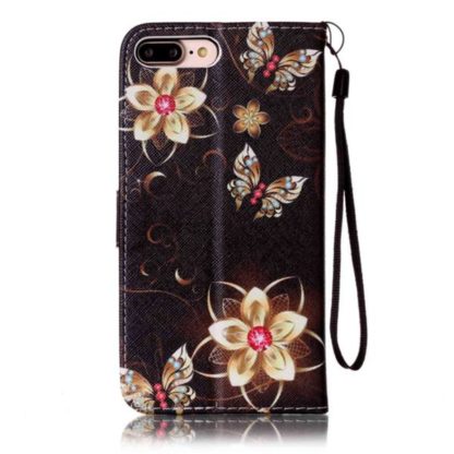 Plånboksfodral Apple iPhone 8 Plus – Blommor i Guld