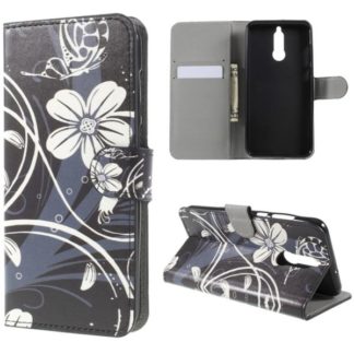 Plånboksfodral Huawei Mate 10 Lite – Svart med Blommor