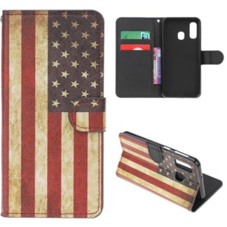 Plånboksfodral Samsung Galaxy A20e - Flagga USA