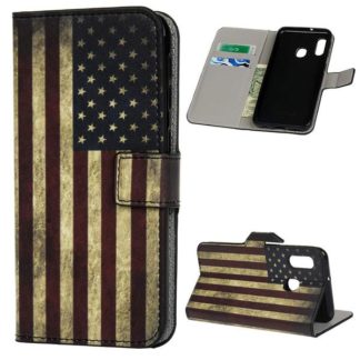 Plånboksfodral Samsung Galaxy A20e - Flagga USA