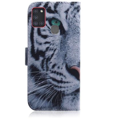 Plånboksfodral Samsung Galaxy A21s – Vit Tiger