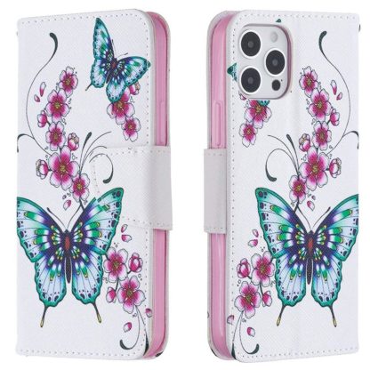 Plånboksfodral Apple iPhone 12 Pro – Fjärilar och Blommor
