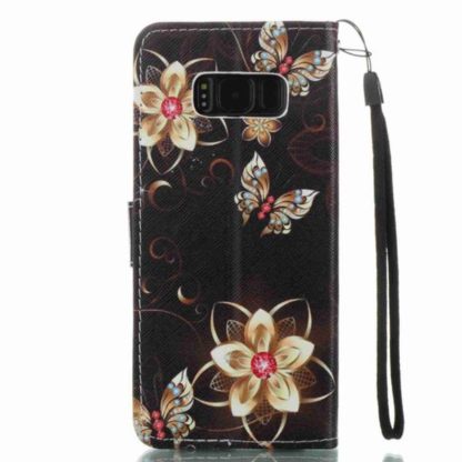 Plånboksfodral Samsung Galaxy S8 – Blommor I Guld
