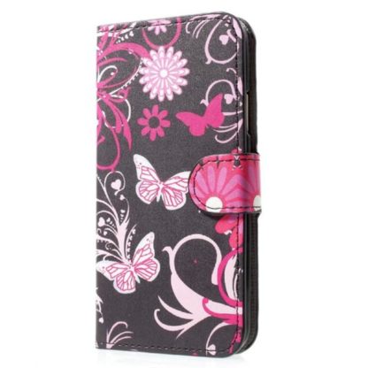 Plånboksfodral iPhone X / iPhone Xs - Svart med Fjärilar