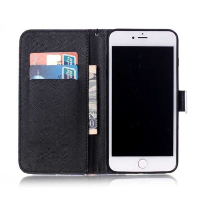 Plånboksfodral iPhone 6 Plus / 6s Plus – Döskalle / Rosor
