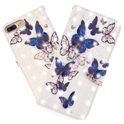 Plånboksfodral Apple iPhone 6 Plus – Blåa och Vita Fjärilar