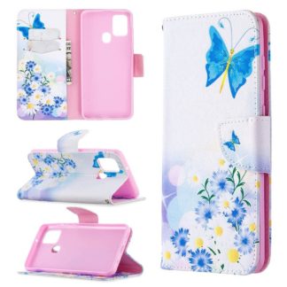 Plånboksfodral Samsung Galaxy A21s – Fjärilar och Blommor