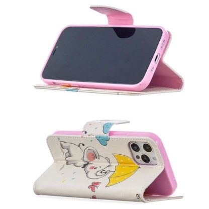 Plånboksfodral iPhone 12 Pro Max – Elefant med Paraply