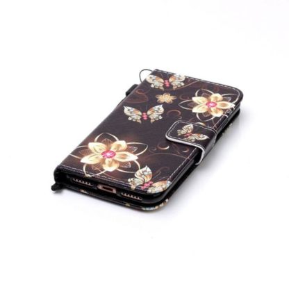 Plånboksfodral Apple iPhone 7 – Blommor i Guld