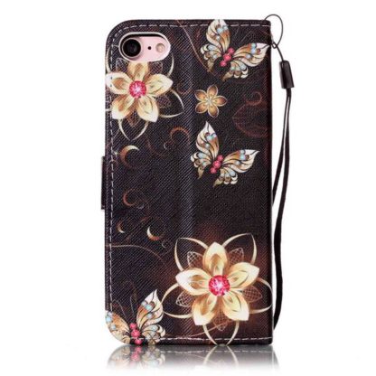 Plånboksfodral iPhone 6 / 6s – Blommor i Guld