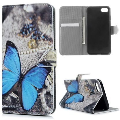 Plånboksfodral Apple iPhone SE (2020) – Blå Fjäril