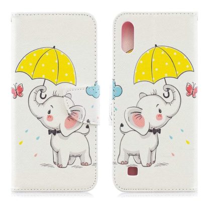Plånboksfodral Samsung Galaxy A10 – Elefant med Paraply