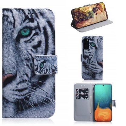 Plånboksfodral Samsung Galaxy S20 FE - Vit Tiger