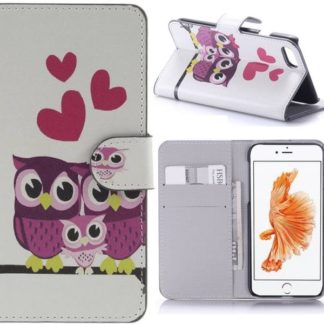 Plånboksfodral Apple iPhone 7 – Ugglor & Hjärtan