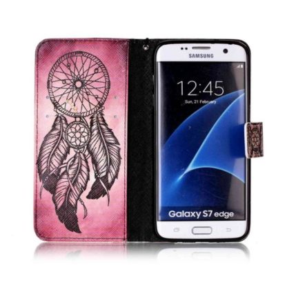 Plånboksfodral Samsung Galaxy S7 Edge – Drömfångare Rosa/Röd