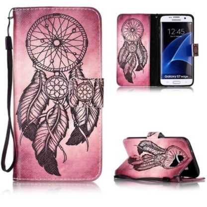 Plånboksfodral Samsung Galaxy S7 Edge – Drömfångare Rosa/Röd
