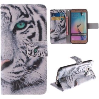 Plånboksfodral Samsung Galaxy S6 Edge – Vit Tiger