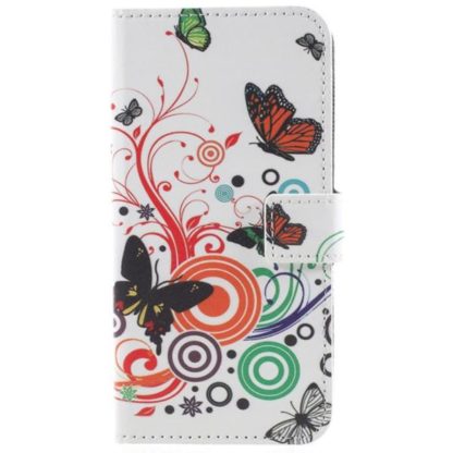 Plånboksfodral Samsung Galaxy S9 - Vit med Fjärilar