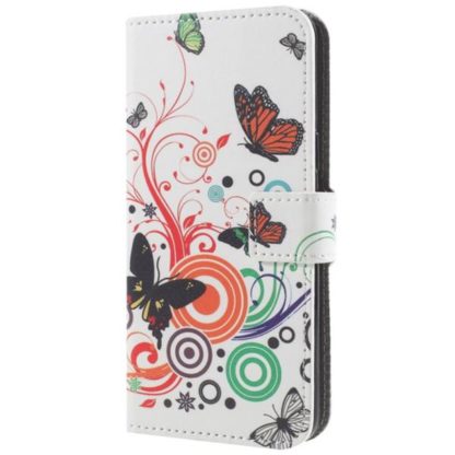 Plånboksfodral Samsung Galaxy S9 - Vit med Fjärilar