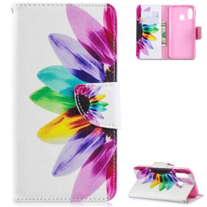 Plånboksfodral Samsung Galaxy A40 – Färgglad Blomma