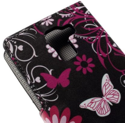 Plånboksfodral Huawei Honor 7 - Svart med Fjärilar