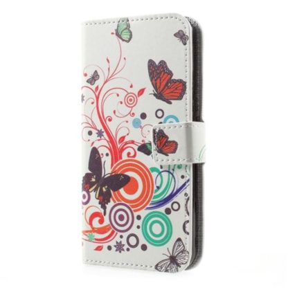 Plånboksfodral Huawei Honor 9 - Vit med Fjärilar