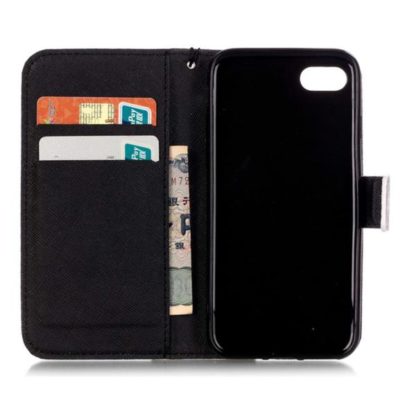 Plånboksfodral Apple iPhone 7 – Döskalle / Rosor