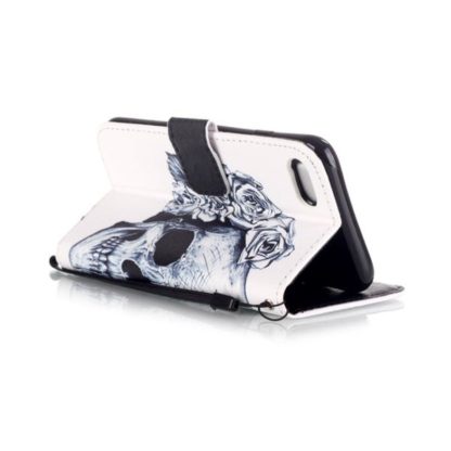 Plånboksfodral Apple iPhone 7 – Döskalle / Rosor