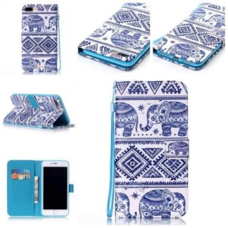 Plånboksfodral Apple iPhone 8 Plus – Indiskt / Elefanter