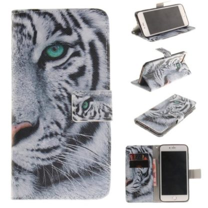 Plånboksfodral Apple iPhone 8 Plus – Vit Tiger