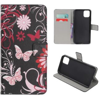 Plånboksfodral Apple iPhone 11 - Svart med Fjärilar