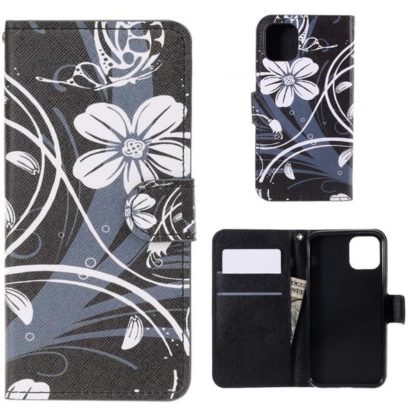 Plånboksfodral Apple iPhone 11 - Svart med Blommor