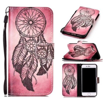 Plånboksfodral iPhone SE (2020) – Drömfångare Rosa/Röd