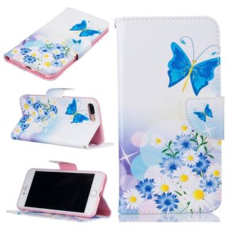 Plånboksfodral Apple iPhone 8 Plus – Fjärilar och Blommor