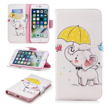 Plånboksfodral Apple iPhone 8 Plus – Elefant med Paraply